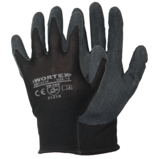 WORTEX sõrmikud latekskattega must