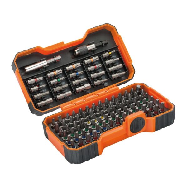 Värvikoodidega otsakute kmpl 1/4"x25mm 100 osa 2 magnethoidikuga PH,PH2G,PZ,SL,Hex,TORX,TORX TR,R