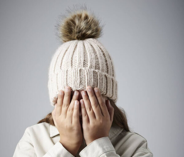 BEECHFIELD Junior faux fur pom pom chunky beanie