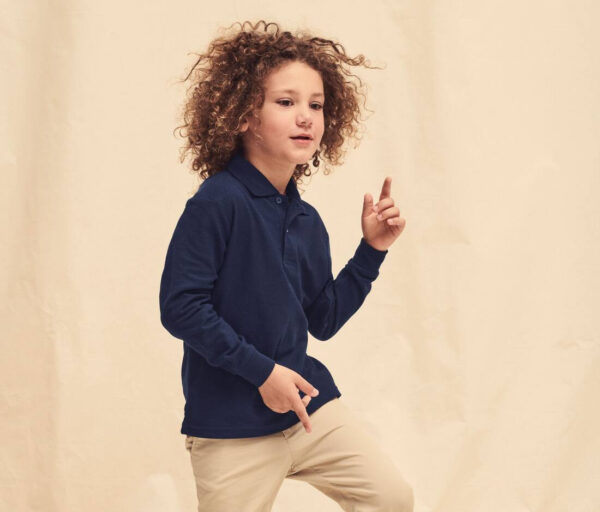 FRUIT OF THE LOOM Kids 65/35 long sleeve polo