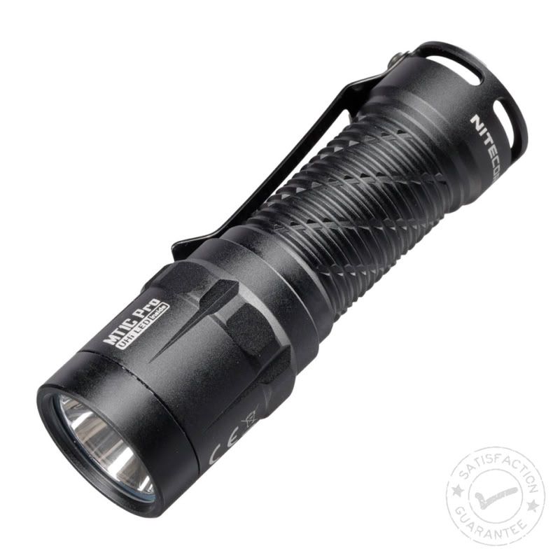Nitecore MT1C Pro taktikaline taskulamp – 1000 luumenit, 360 m valgusvihk, laetav 18350 aku, IP68, kompaktne alumiiniumkorpus
